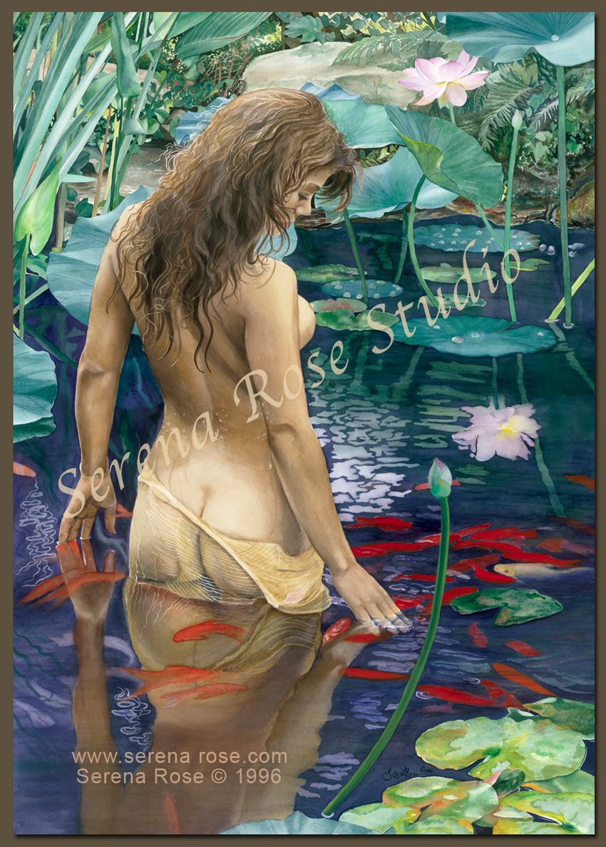 image of a young woman in the pond yearning to return to the natural world, to be at one with other living creatures, and to revel in the peace she finds there.
