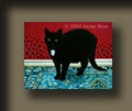 Weener, the black cat, oil painting by Serena Rose.